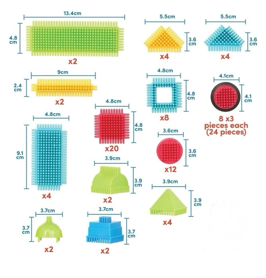 Lot Of 95+ Battat Bristle Block Stem Building Blocks Interlocking Parts Clean - Image 4 of 4