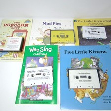 Kid Children's Book  Cassette Lot 5 Titles Vintage Audio Story Set