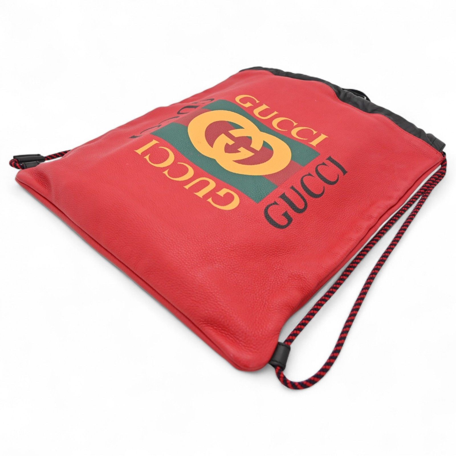 Gucci Coco Captain Backpack Hibiscus Red Black Le… - image 3