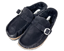 Birkenstock Buckley Clogs Mules Women Sz US 8.5 / EU 39 Black Suede Slip On