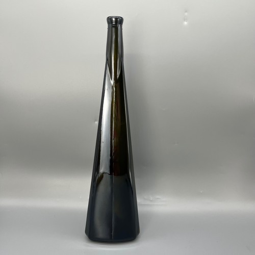 Botella de vidrio vintage 3 caras verde oliva MCM vino grande 19" numerada hecha en Italia - Imagen 6 de 13