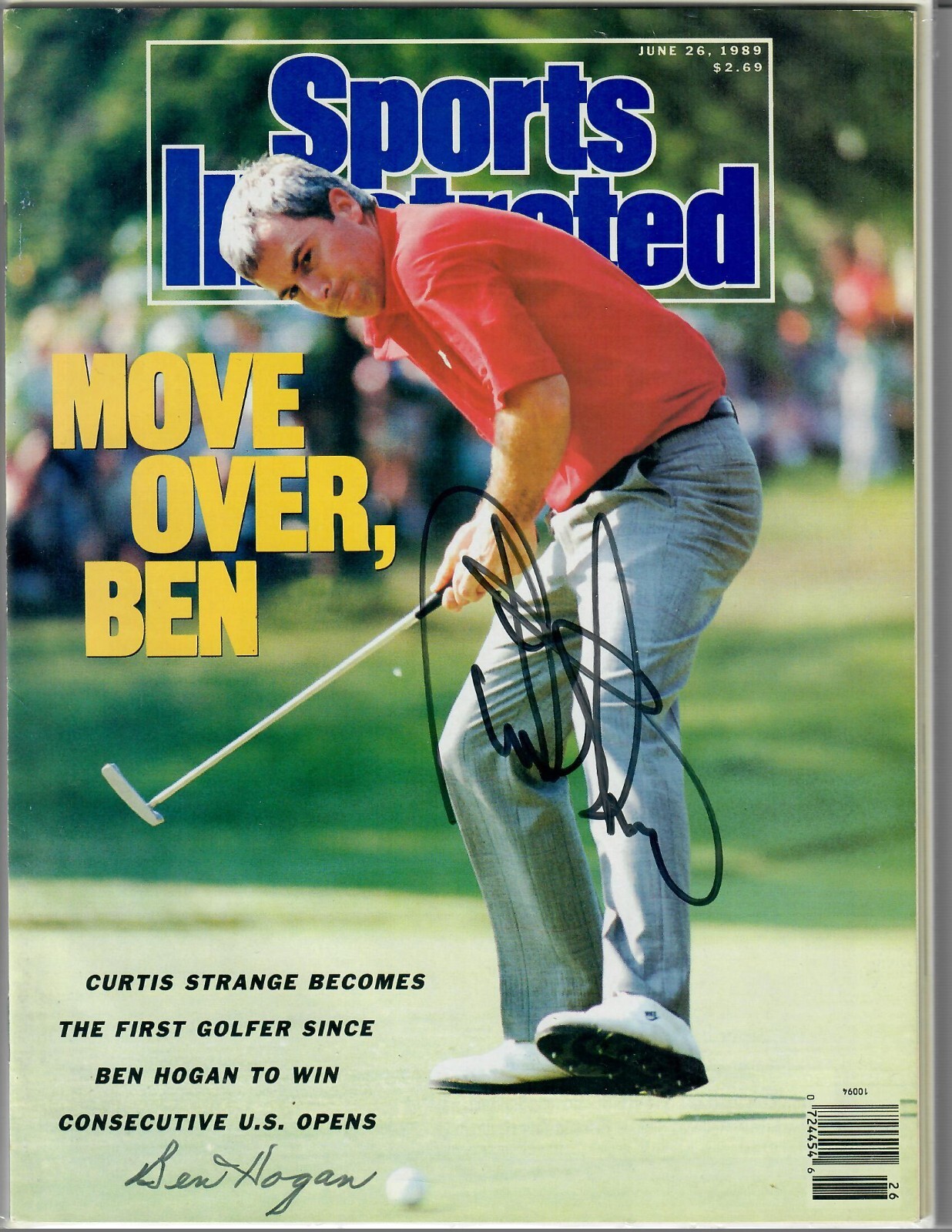 Ben Hogan Autographed Signed Curtis Strange Sports Illustrated No Label JSA full letter 