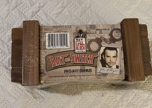 Project Genius The Cell Block Series Brain Teaser Puzzles: Bait and Switch, Wood - Picture 2 of 6