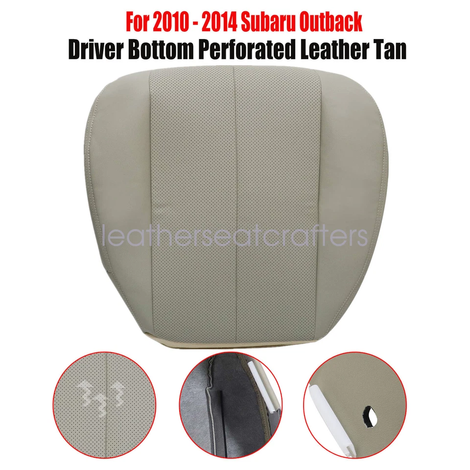 Cubierta de asiento de cuero para parte inferior del conductor color tostado para Subaru Outback/Legacy 2013 2014 Foto 2 de 4