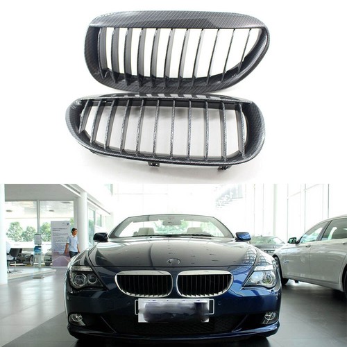 Pair of Carbon Fiber Front Grille fit for BMW E63 E64 LCI M6 630 645 650 - Picture 2 of 7