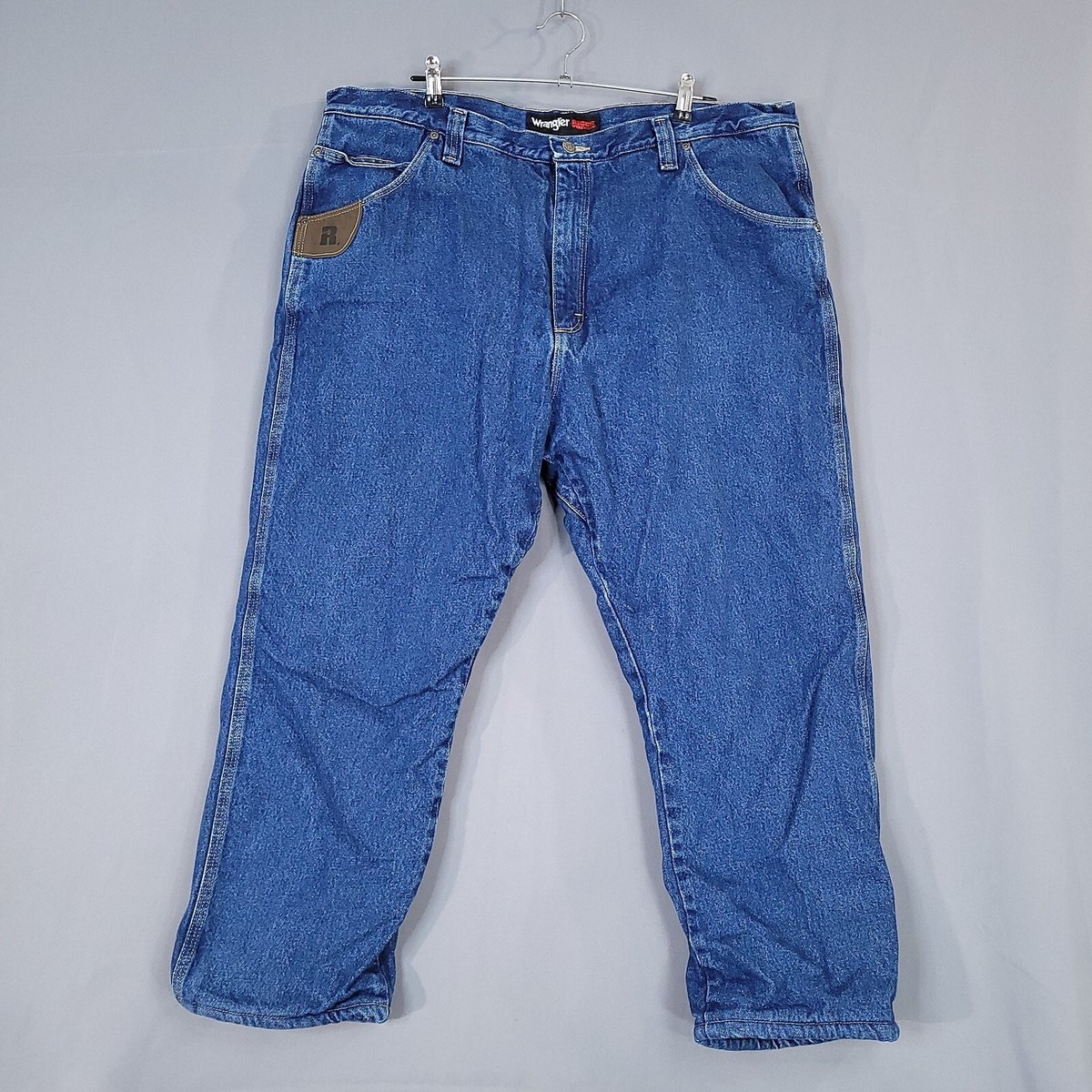 Wrangler Riggs Men's Denim Work Pants Lined High Rise Blue Size 42