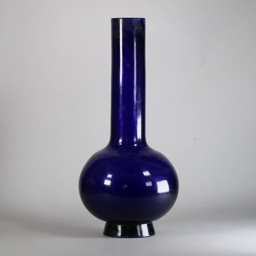 Antique large Chinese blue Beijing glass bottle vase, probably 18th century - Picture 3 of 4