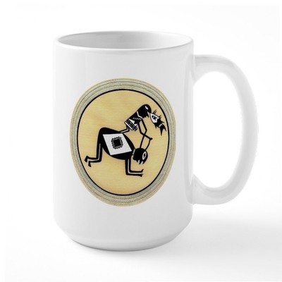 CafePress MIMBRES HUNGRY CHILD BOWL DESIGN Large Mug (124897113)