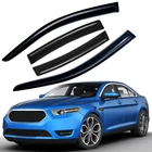 Tape-on Smoke Window Visors Rain Guards Vent Shade For 2010-2018 Ford Taurus