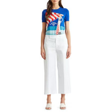 Lauren Ralph Lauren Stretch Cotton Twill Cropped Pants White Sz 16 NWT