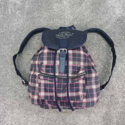 JACK store WILLS NAVY TARTAN BACKPACK