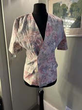 Vintage 1970s Ladies Floral Short Sleeve Jacket By Etam Size 10