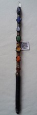 Ash wand, chakra stones, quartz, hand made, pagan/witch/gift/altar/magick