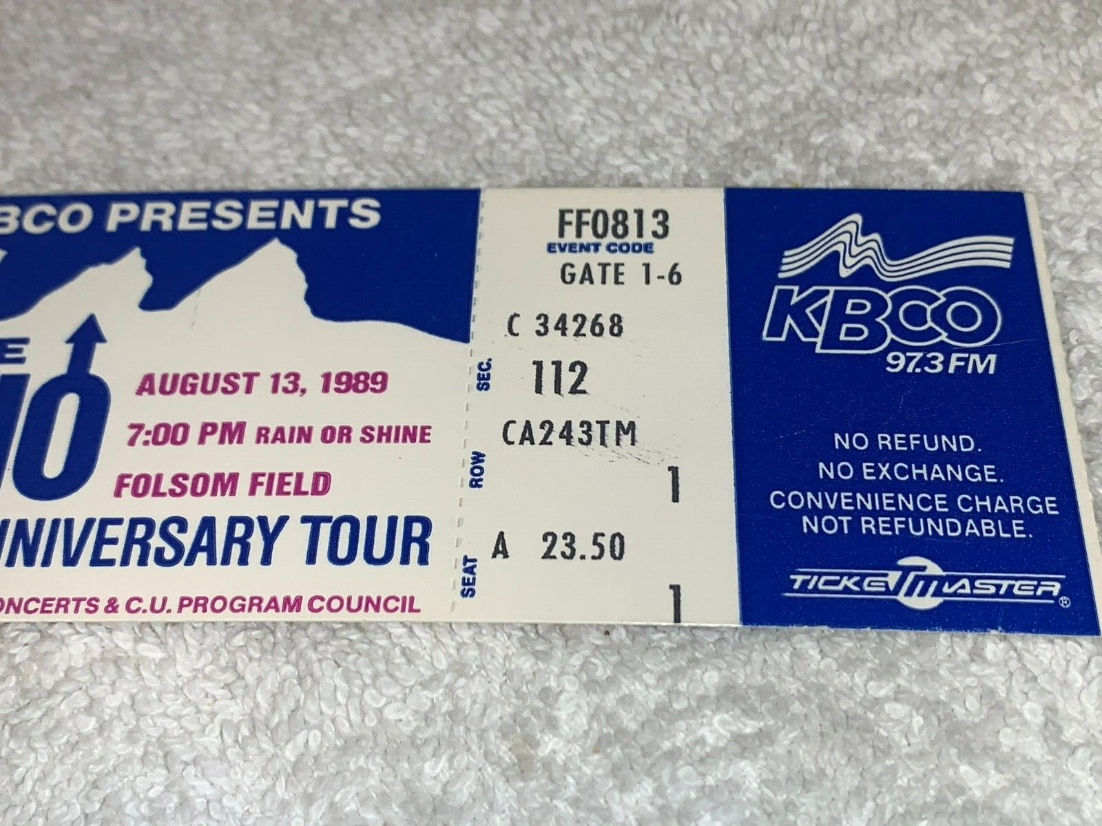 WHO 1989 UNUSED TICKET 25TH ANNIVERSARY ROGER DALTREY PETE TOWNSHEND USA