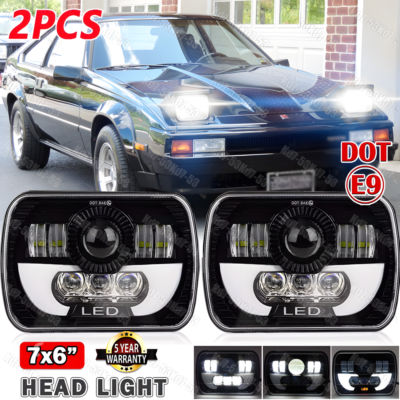 Pair 7x6'' 5x7 LED Headlights DRL For Toyota Celica 1982 -1993 MR2