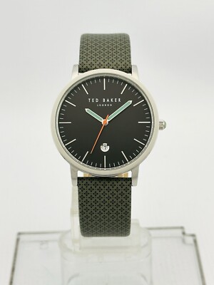 Ted Baker Graham TE10031493 Black Dial Grey Printed Leather Strap