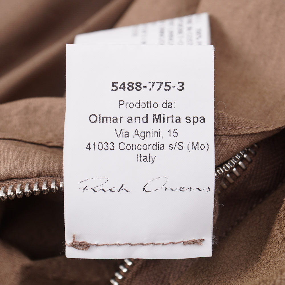 NWT $2850 RICK OWENS Flight Bomber Jacket in Blistered Suede