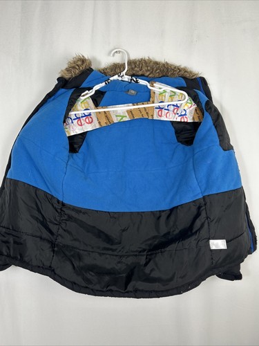 Eddie Bauer Youth Large 14/16 Full Zip Parka Black Fleece Lined Faux Fur Hood - Picture 9 of 17