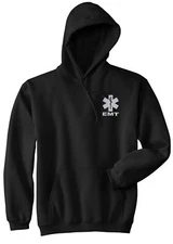 EMT Black hoody, REFLECTIVE logo soft fabric, Medical Emergency, First Responder