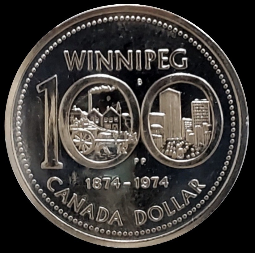 1874-1974 Winnipeg CANADA $1 Silver Dollar Coin 100 Years PCGS PL