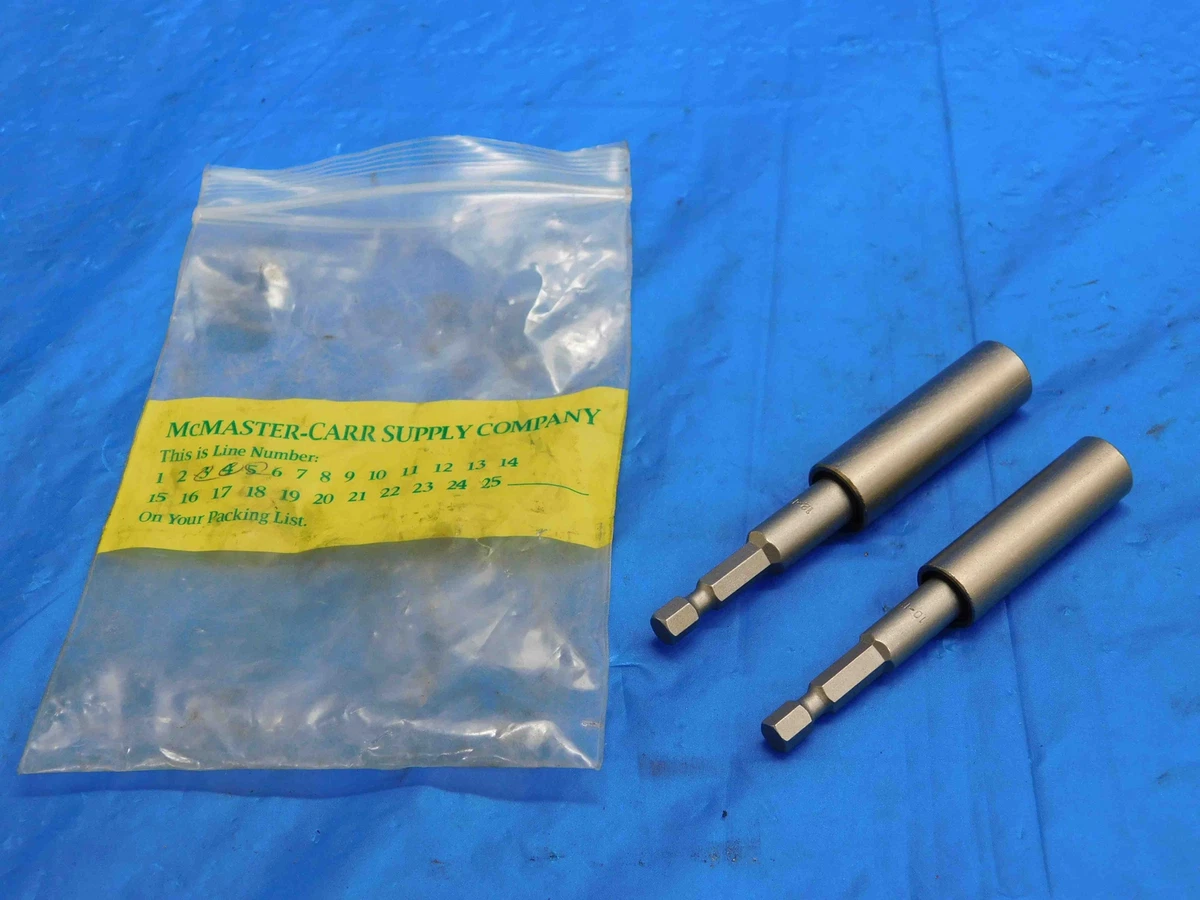 2pc SET MCMASTER CARR FLATHEAD DRIVER DRILL BIT ATTACHMENTS 10 12 12 14 USA MADE