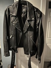 Brand New Leather River Island Biker Jacket Size 10