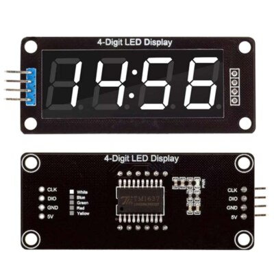 1PCS 4 Digit 7 Segment TM1637 0.56'' Digital LED Tube Clock Module 5 Colors
