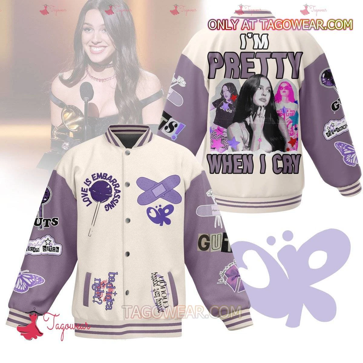 Olivia Rodrigo I’m Pretty When I Cry Baseball Jacket