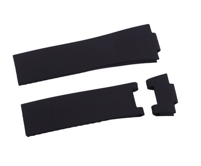25mm Black Rubber Diver Watch Strap Band For ULYSSE NARDIN MARINE  