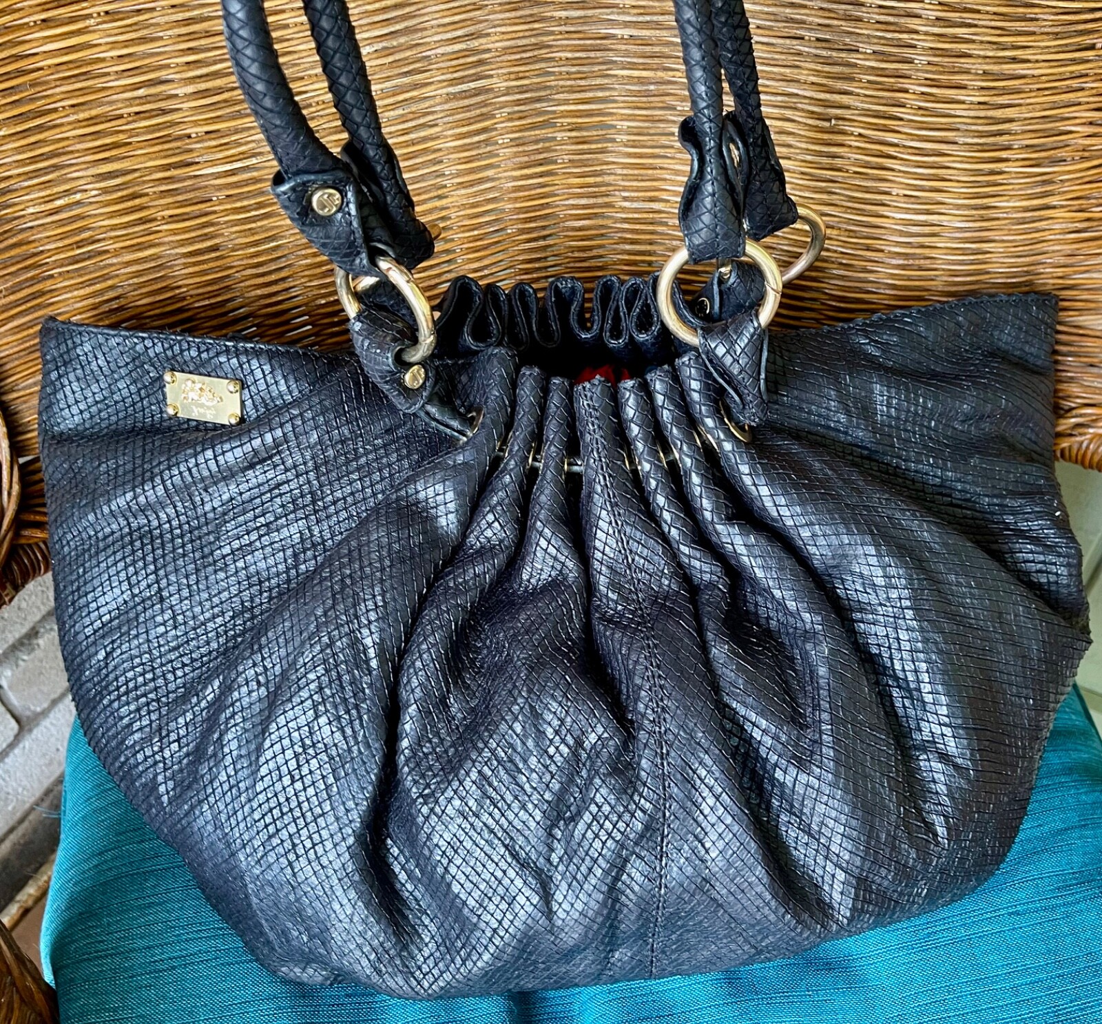 Jenrigo Italian Black Python Embossed Italian Lea… - image 13