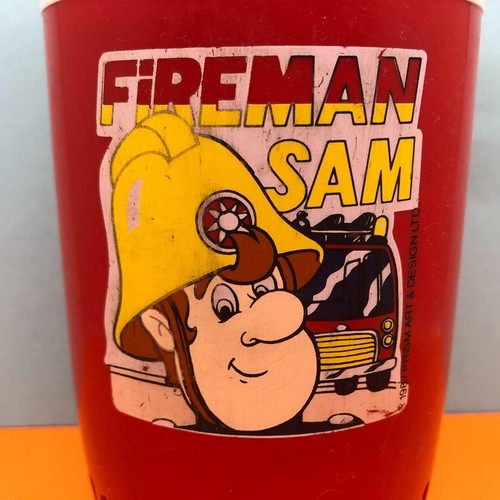Vintage Fireman Sam Cult Cartoon Hot Drink Tea Lunchbox Thermos Flask 1980s - Picture 4 of 4