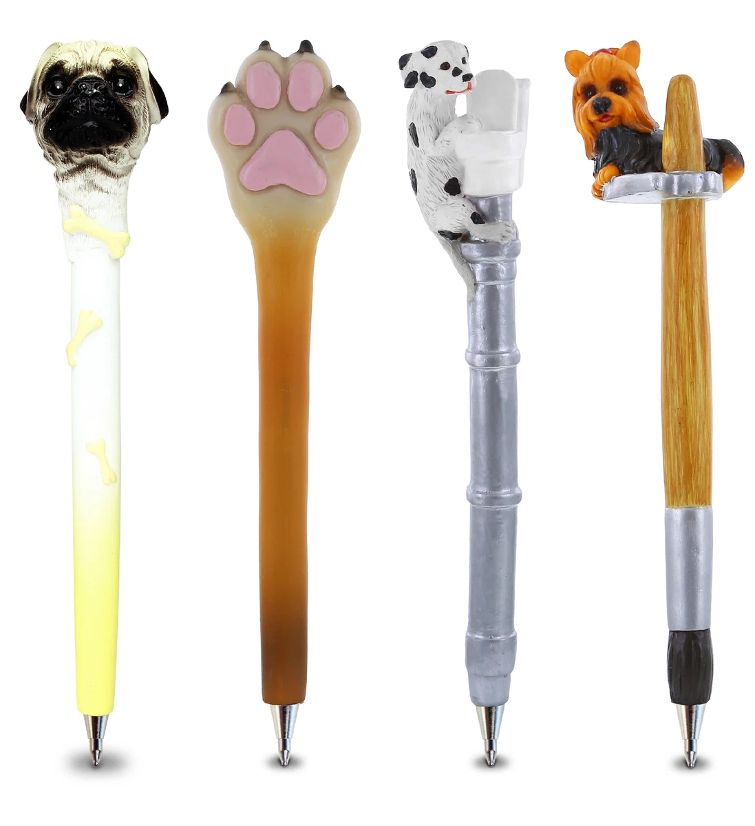 Planet Pens Dogs Novelty Pen Bundle 4 Pc Set - Colorful Dogs