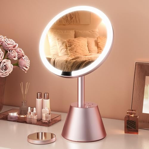 Lighted Makeup Mirror with 2AC 3USB Ports & 10X Magnification  -image