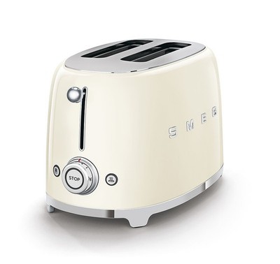 Smeg TSF01CRUS Cream 50's Retro Style 2 Slice Toaster (Open Box) Box Damage