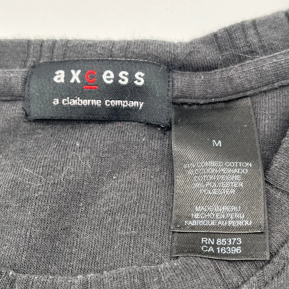 Axcess Men's Short Sleeve Casual Shirt Black Size Medium Crew Neck - Image 2 of 4