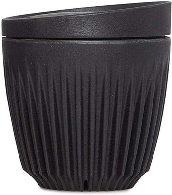Huskee 6 Unzen Wiederverwendbare Umweltfreundliche Kaffeetasse mit Universaldeckel. anthrazit