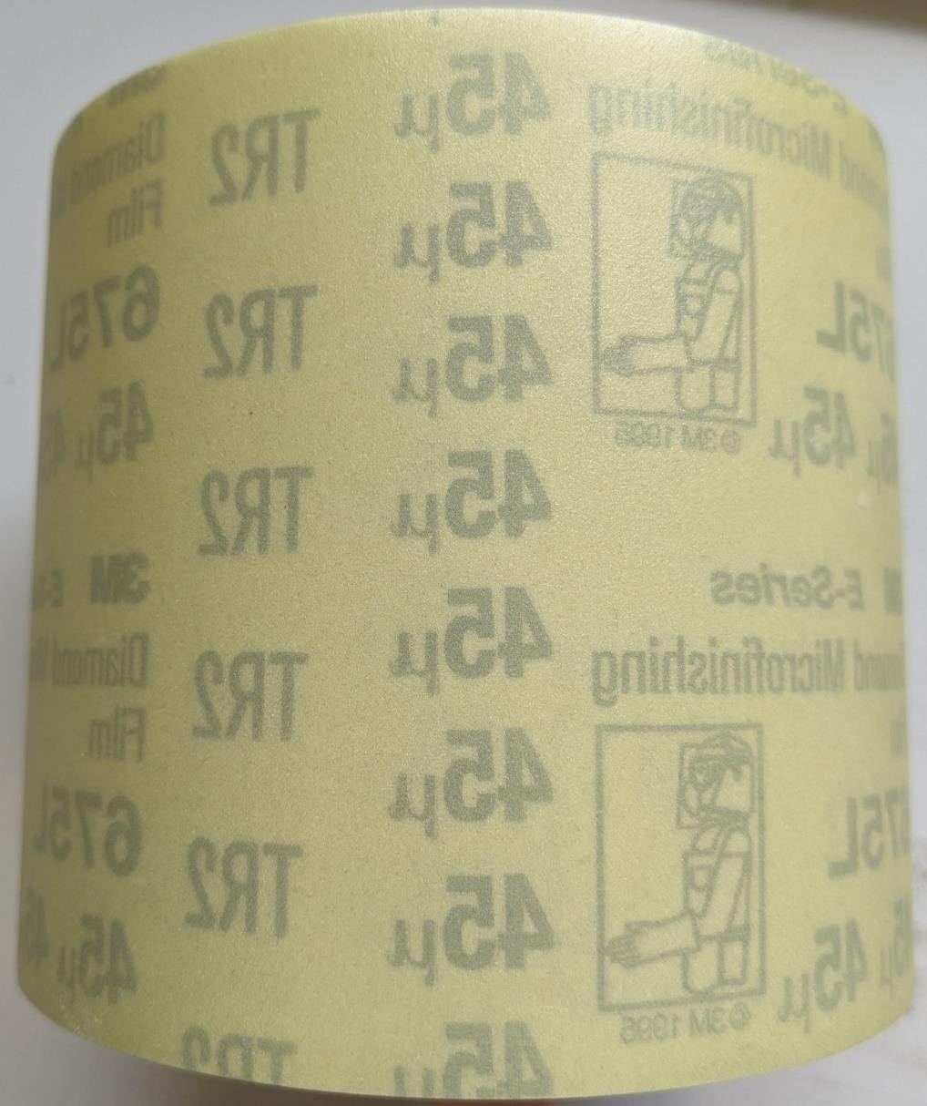 3M Diamond Microfinishing Film Roll 675L, 4" x 50' x 3" - 45MIC Run: TR2