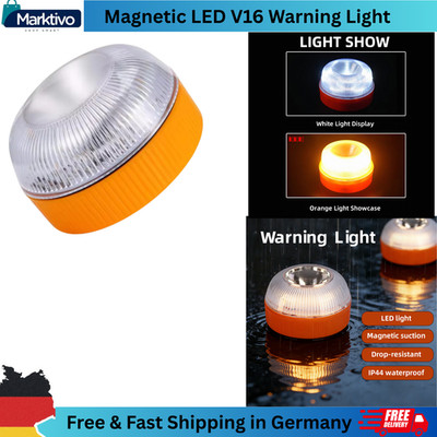 Magnetic LED V16 Warning Light Dual Mode Emergency Beacon Road Safety Lamp