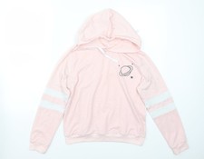 Womens UK Size S Preworn Pink Pullover Hoodie