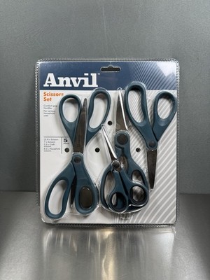 ANVIL Scissor  Scissors Set (5-Pack) With Confort Grip Handles -Juego de Tijeras