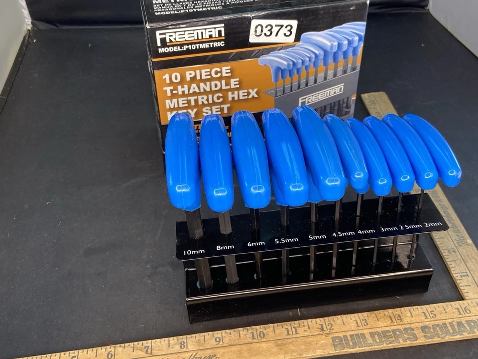 FREEMAN P10TMETRIC 10Piece T-Handle METRIC Hex Wrench Set Allen with Holder - Image 2 of 4