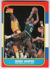 1986 Fleer #44 Derek Harper Basketball Mavericks