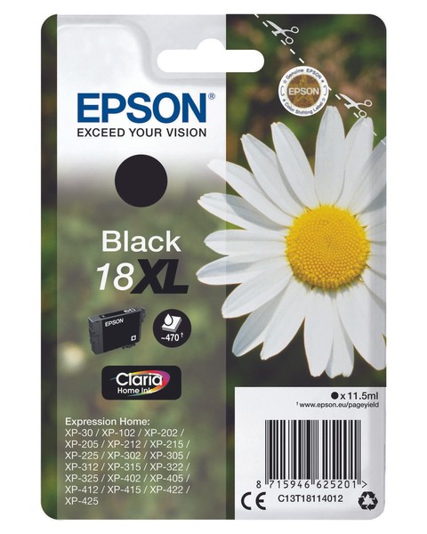 Epson Original 18XL GäNseblüMchen Druckerpatrone - Schwarz (C13T18114012)-image