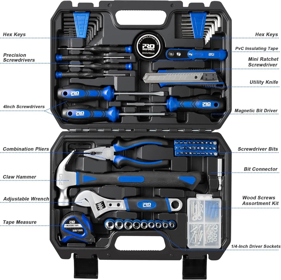 120-Piece Home Repair Tool Set - PROSTORMER General Household Tool Kit with Tool - image 3 of 4
