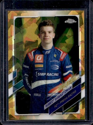 2021 Topps Chrome Sapphire F1 F2 Robert Shwartzman Refractor Gold 28/50 #58