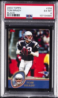 2003 TOPPS BLACK #258 TOM BRADY 46/150 PSA 6