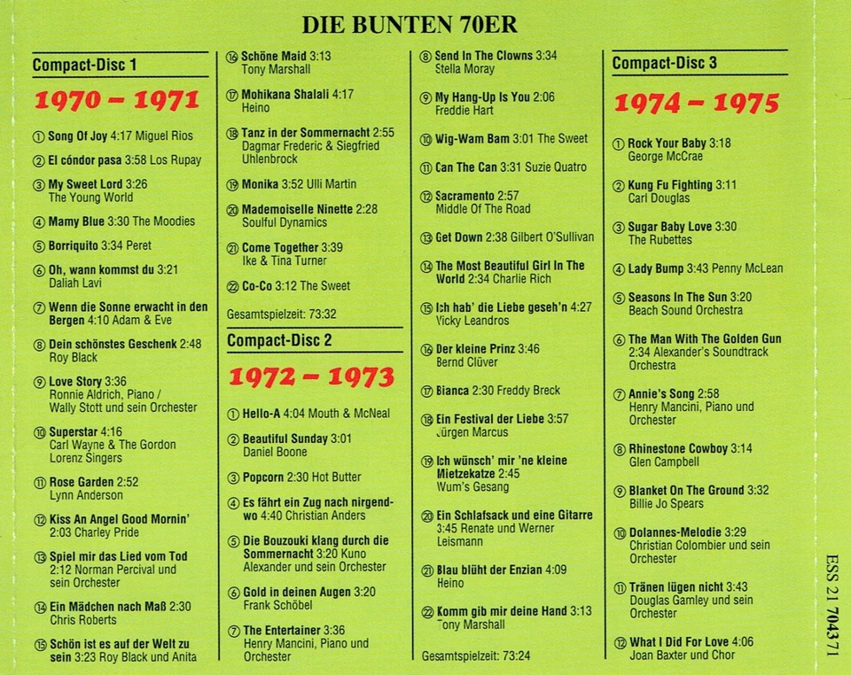(5CDs) Die Bunten 70er - Luv, Mouth & MacNeal, Soulful Dynamics, The Sweet - Bild 3 von 4