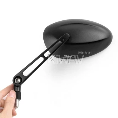 Miroirs aspheric Ovale noir mat slotted arm pour Yamaha XT1200Z XT600E XT660X/R - Photo 1/4
