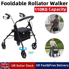 Ultra lightweight rollator mobility walker 4 wheeled walking aid frame with seat