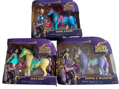 Unicorn Academy Isabel & River ,Ava &Leaf And Sophia &Wildstar Set Of 3
